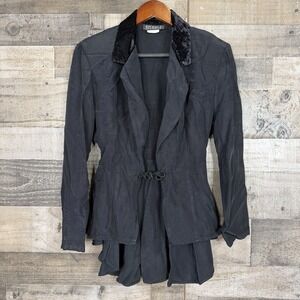 Vtg Studio J Long Sleeve Top Womens M Black Punk Goth Whimsigoth Vampire Y2K